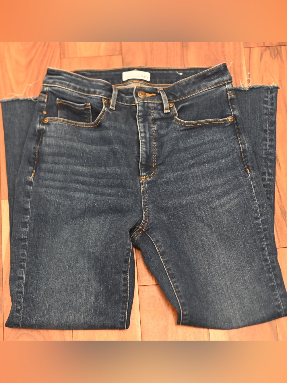 LOFT Blue Denim Jeans with Gold Stitching